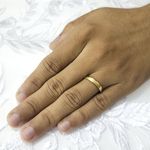 Aliança de Casamento em Ouro Maciço com acabamento polido e diamantado basic elegant - Par