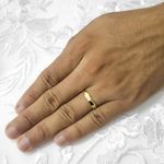Aliança de Casamento Aliança de noivado em Ouro Maciço 4mm Abaulada com 1 Anel Solitarios Bloom of love - Combo 