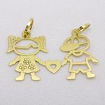 Pingente em Ouro 18k casal de irmãos - Pingente