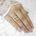 Par de Aliança de Casamento em Ouro 18k ou 14k com banho de rodium Charm and Shine - Par