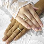 Par de Aliança de Casamento em Ouro 18k ou 14k com banho de rodium Charm and Shine - Par