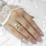 Par de Aliança de Casamento em Ouro 18k ou 14k com banho de rodium Charm and Shine - Par