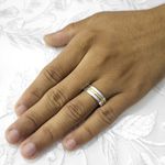 Par de Aliança Bodas de Prata em Ouro 18k ou 14k e Prata 995 Lumino - Par 