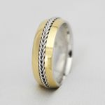 Aliança de Noivado e Casamento Revestida em Ouro 6mm Cordas One - Combo