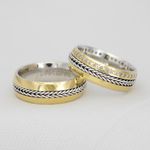 Aliança de Noivado e Casamento Revestida em Ouro 6mm Cordas One - Combo