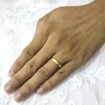 Aliança de Casamento em Ouro Maciço com pedras diamonics Espanha - Par 