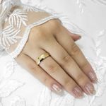 Aliança de Noivado e Aliança de Casamento em Ouro 18k e Prata 995 Fenix05 - Combo 