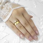 Aliança de Casamento em Ouro 18k maciço 6mm Reta Londres - Combo 