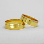 Aliança de Casamento em Ouro 18k maciço 6mm Reta Londres - Combo 