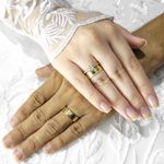 Aliança de Casamento em Ouro 18k maciço 6mm Reta Londres - Combo 