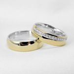 Aliança de Casamento em Ouro 6mm com base em Prata Always 06 - Combo