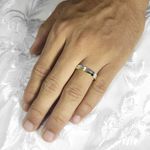 Aliança de Noivado e Casamento Revestida em Ouro 4mm Amelíe - Par 
