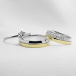 Aliança de Noivado e Casamento Revestida em Ouro 5mm Diana - Par