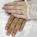 Aliança de Casamento em Ouro 5mm revestimento em prata Elsa- Combo
