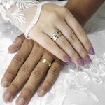 Aliança de Noivado e Casamento Revestida em Ouro 6mm Forever Love - Peça Unitária 