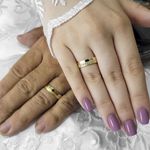 Aliança de Noivado e Casamento Revestida em Ouro 5mm Forever - Combo