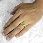 Aliança de Noivado e Casamento Revestida em Ouro 6mm Laser - Par