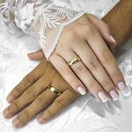Aliança de Noivado e Casamento Revestida em Ouro 5mm Roseh - Peça Única 