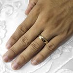 Aliança de Noivado e Casamento Revestida em Ouro 5mm Roseh - Peça Única 