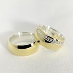 Aliança de Casamento em Ouro com parte interna de prata 8mm Always08 - Combo 