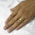 Aliança de Casamento em Ouro Maciço 5mm Reta Diamantada. Amore - Combo