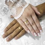 Aliança de Casamento em Ouro Maciço 5mm Reta Diamantada. Amore - Par