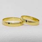 Aliança de Casamento Aliança de noivado em Ouro Maciço 4mm Abaulada com 1 Anel Solitarios Bloom of love - Combo 