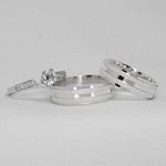 Aliança em Prata com acabamento diamantado Bridal Elegance - Peça Unica 