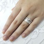 Aliança em Prata com acabamento diamantado Bridal Elegance - Peça Unica 
