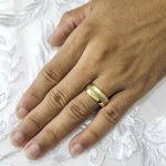 Aliança de Noivado e Casamento Revestida em Ouro 7mm Cordas - Par