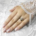 Aliança de Noivado e Casamento em Ouro e Prata Maciço 3mm Abaulada Diamond Veil - Par