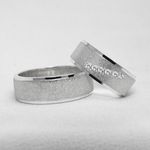 Aliança em Prata para Namoro com acabamento diamantado Diamond - Peça Unica 
