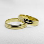 Aliança de Casamento em Ouro Maciço 5mm Abaulada. Evelyn - Combo