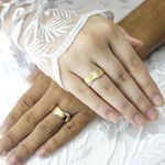 Aliança de Noivado e Casamento Revestida em Ouro 7mm Infinity - Peça Unitária 