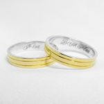 Aliança de Casamento em Ouro 4mm base em prata - Mari - Combo 