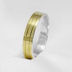Aliança de Casamento em Ouro 4mm base em prata - Mari - Combo 