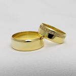 Aliança de Casamento em Ouro quina inglesa. Matrimonial Treasury - Par 