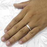 Aliança de Namoro em Prata Legitima Reta 3mm MavieF - Peça Unica 