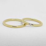 Aliança de Noivado e Casamento em Ouro Maciço 2mm Abaulada Silver Promise - Combo