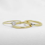 Aliança de Noivado e Casamento em Ouro Maciço 2mm Abaulada Silver Promise - Combo