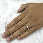 Aliança de Namoro em Prata Legitima Reta 3mm Sol - Peça Única