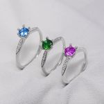 Conjunto de aneis com pedras coloridas em Prata 995 Super Poderosas - Peça Única