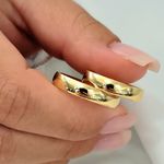 Par Aliança Casamento ou Noivado Aura em Ouro com base Prata