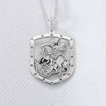 Pingente em Prata 995 Escudo com São Jorge