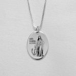 Pingente Oval Santa Filomena em Prata 955