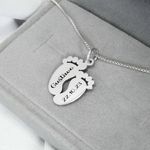Pingente em Prata 995 Personalizado Pezinho com nome e Data