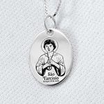 Pingente em Prata 995 Oval de São Tarcisío 