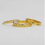 Aliança de Casamento em Ouro 18k com pedras diamonics Portugal - Par 