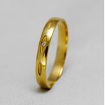 Aliança de Casamento em Ouro 18k com pedras diamonics Portugal - Par 