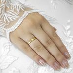 Aliança de Casamento em Ouro 18k com pedras diamonics Portugal - Par 